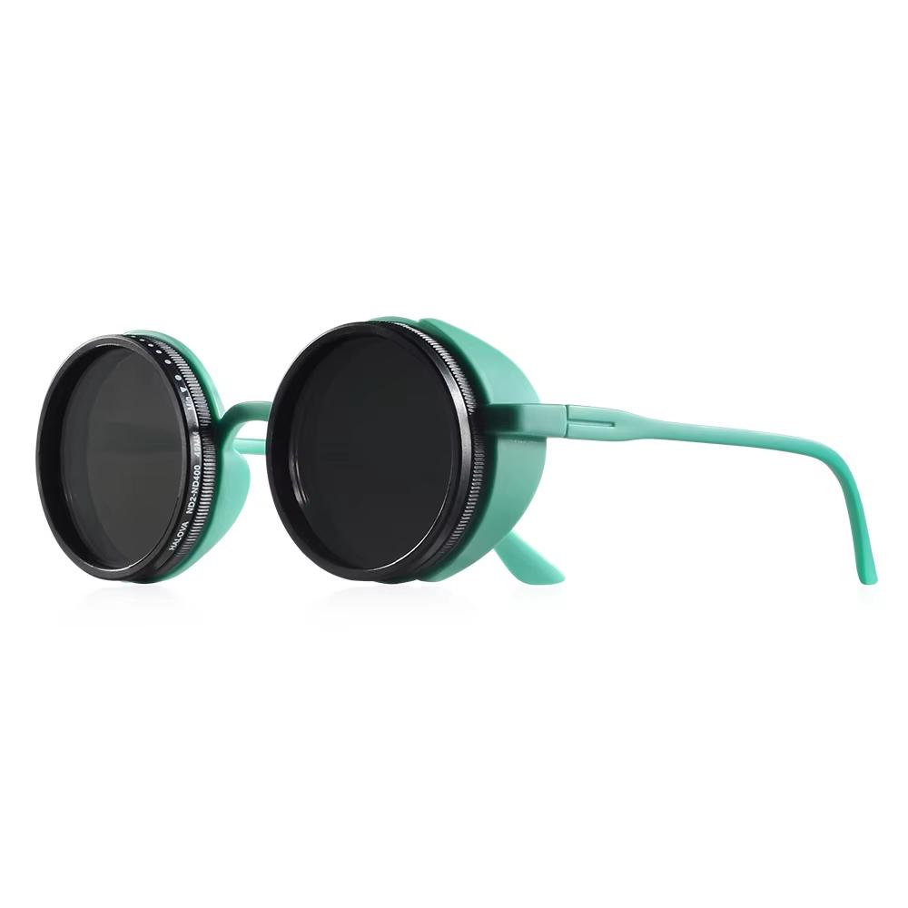 Retro Steampunk Sunglasses Polarized ND Filter Adjustable Tint Sun Glasses For Sunny Shady Places Neutral Density Men Women