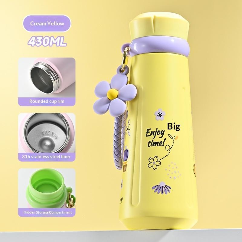 Creative Colored Kids Insulated Flask 316 Stainless Steel BPA Free Fun Water Cup for Kindergarten Children