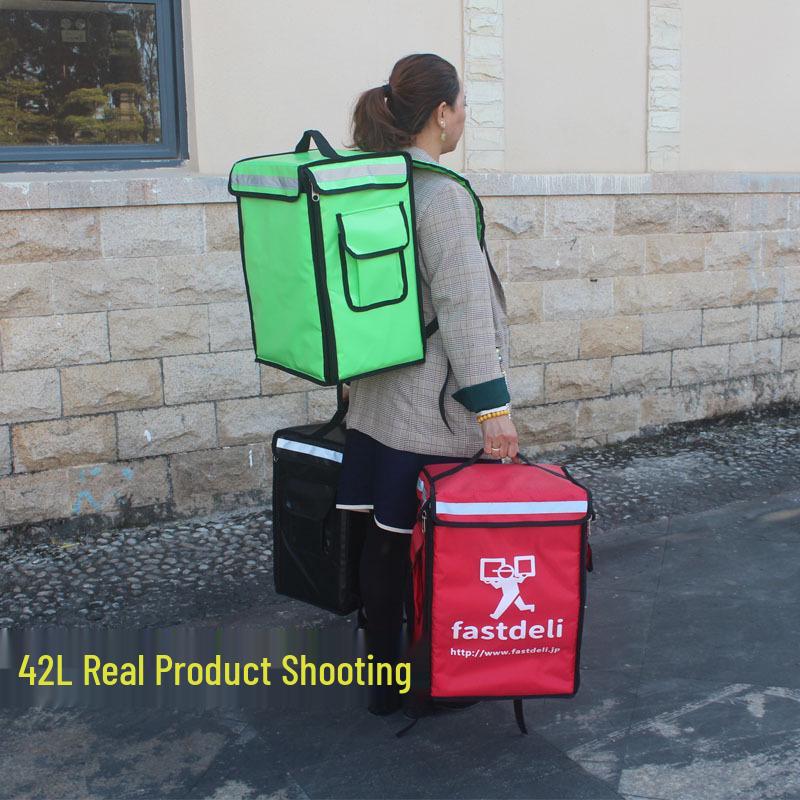 Zaino termico da asporto per pizza, grande capacità 42L/62L, borsa a spalla doppia portatile per esterni