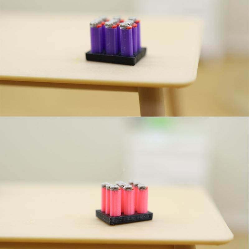 

1 Набор 1/12 Кукольный домик Мини Зажигалка С Подставкой Модель Игрушки Зажигалка для Сигар Сигарет Украшение Аксессуары для Кукольного Домика one size