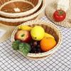 Round Handwoven Fruit Basket Breathable Vegetable Drain Basket Snack Basket  Bread Display