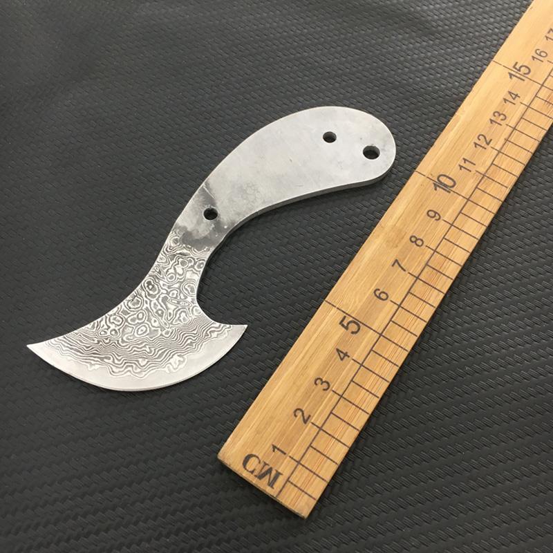 Damascus Steel Semi-finished Blade - Knife Blank, Blade Blank for DIY Agarwood Knife Blank, Fruit Blade, DIY Knife Blade