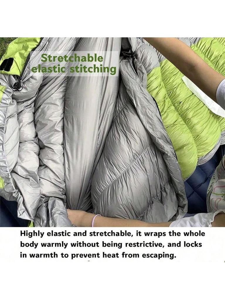 Outdoor camping, mummy sleeping bag, 95% goose down 1000g filling, high elasticity, ultra-light and warm, down sleeping bag