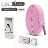 1 Pair 8mm No Tie ShoeLaces Press Lock Shoe Laces Without Ties Elastic Laces Sneaker Kids Adult Widened Flat Shoelace for Shoes