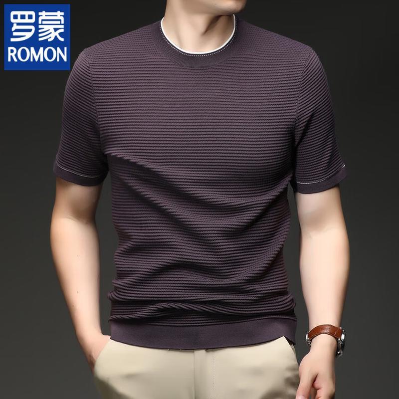Romon Men's Casual Round Neck Short Sleeve T-shirt