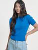 CLEVER FIELD Cable Cotton Crop Knit_Blue