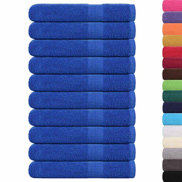 VidaXL Towels 10 Pcs Blue 100x200 Cm 360 G/m² 100% Cotton, Beach Towel, Guest Towel, Large Towel of 136724