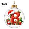 Indoor Outdoor Xmas Hanging Ornaments 26?Letter Acrylic Christmas Ball Ornament, 3D Crystal Style Alphabet Holiday for Home Pendant, Tree