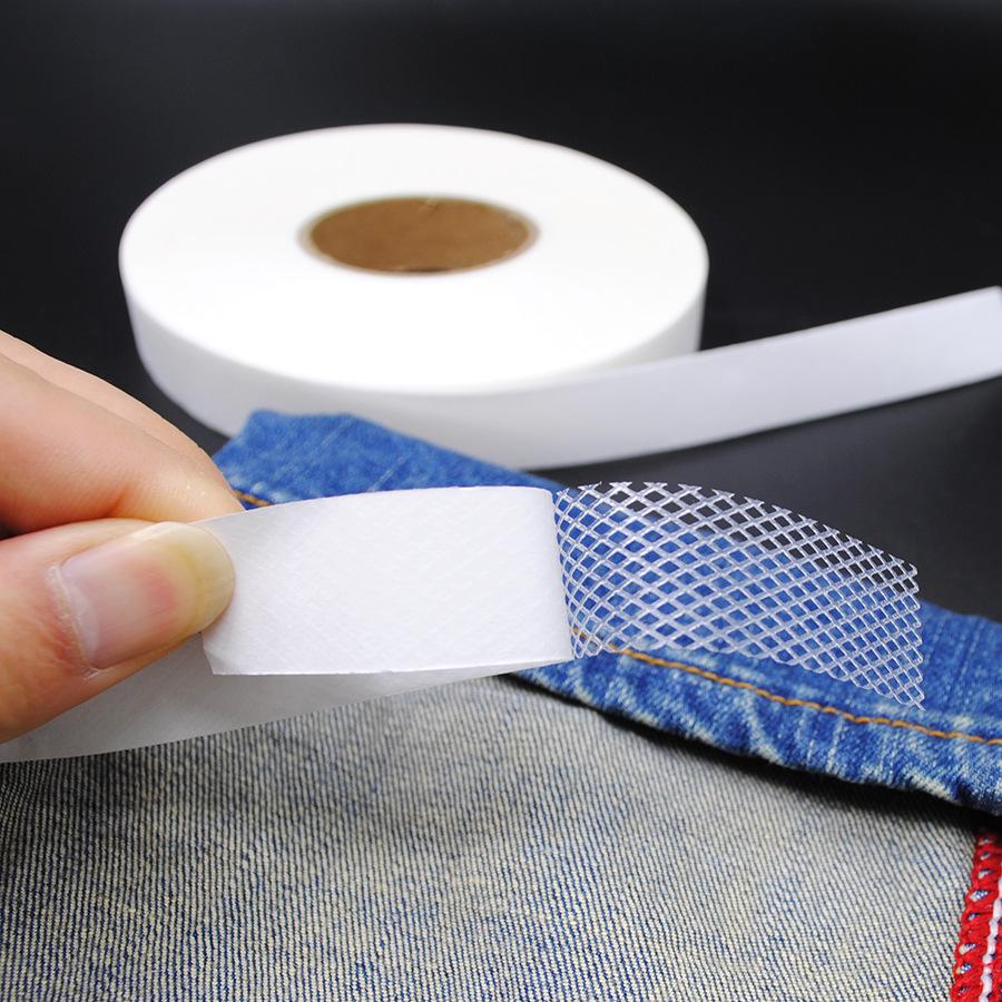 Iron-On Double-Sided Adhesive Mesh Tape for Fabric and Curtain Hemming
