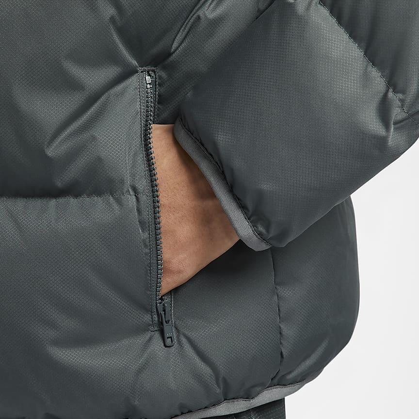 Nike Club Therma-FIT Warm Loose Fit Stand Collar Puffer Jacket Men Jackets Iron-Grey White FZ5029068