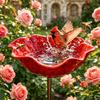 Metalen Bloem Tuinpaal Bestuivervriendelijk Waterbak Buiten Vogelbad met Paal Bij Waterstation voor Tuin Gazon Tuindecoratie