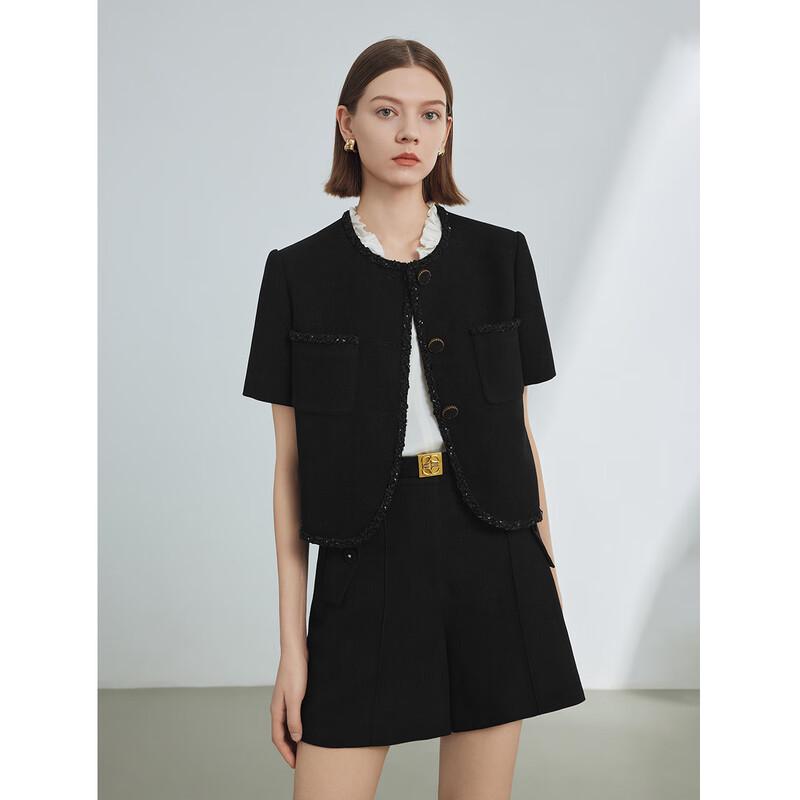 

Женская куртка LANCY в французском стиле с коротким рукавом из ацетата 2XL