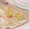 European & American Fashion Woven Ball Earrings: Unique Vegetable Basket Design, Luxurious High-End Feel for Women
