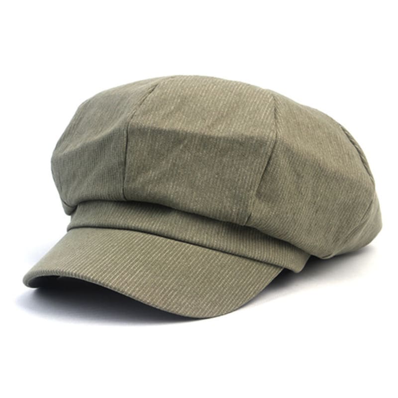 Universal Chemistry Stripe Beige Belted Newsboy Cap