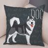 Home Sofa Pillowcase Color Dalmatian Schnauzer Decorative Cushion Cover Cartoon Dog Pet