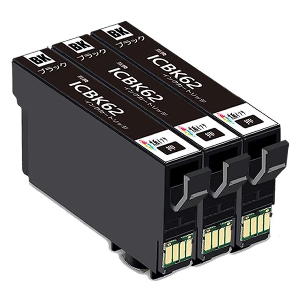 Compatible Ink Cartridge Ic62 ICBK62 Black Black 3 Pack Compatible PX Osaka Ink with Remaining Amount Display IC Chip Printers PX-203 PX-204 PX-205