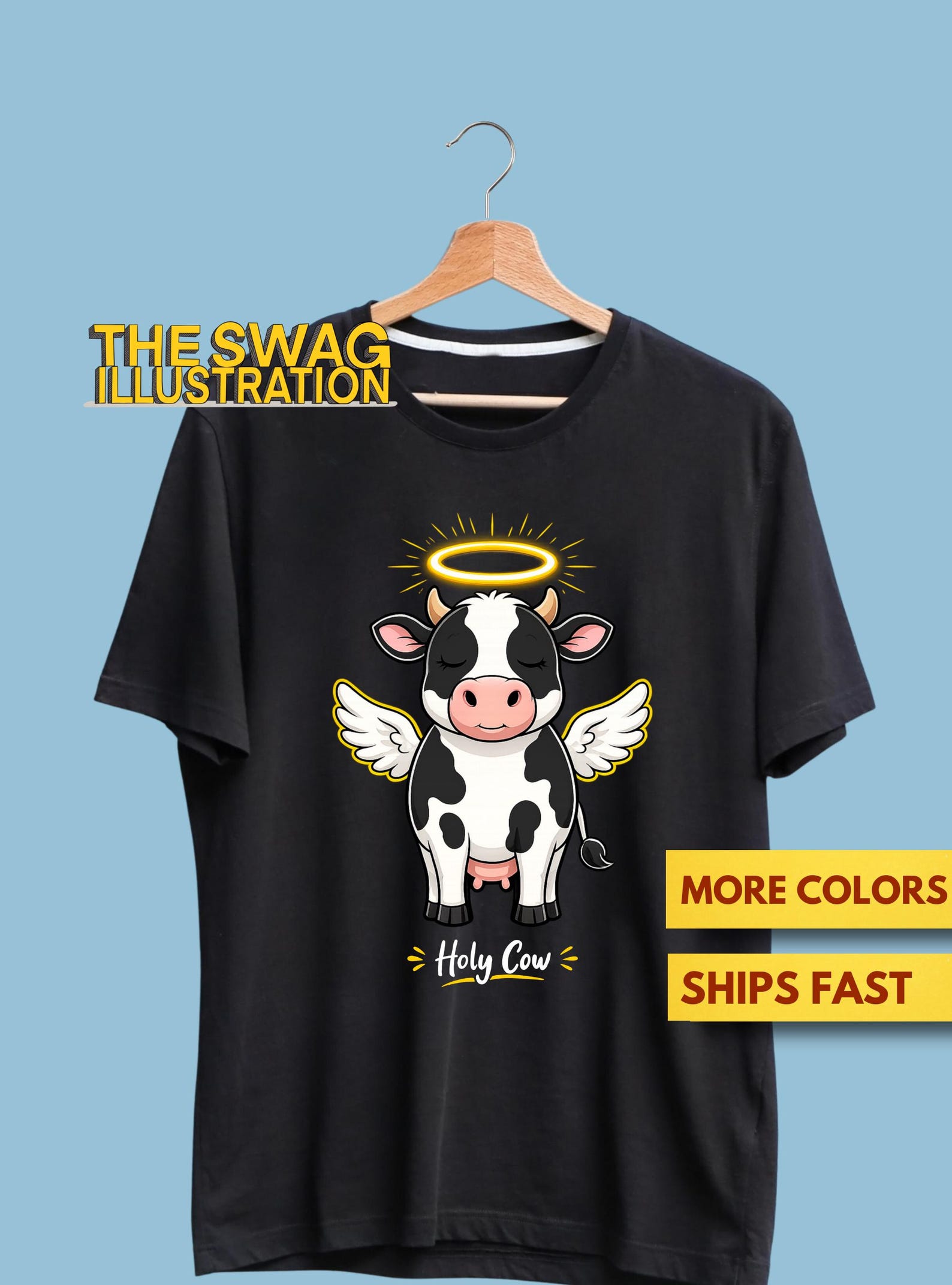 Cute Funny Holy Cow Shirt, Funny Cute Holy Cow GifT shirt, Holy Cow Humour GifT shirt, Ultra Soft Premium Tee M