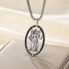 Jeshayuan Hecate Wiccan Triple Moon Goddess Necklace Hecate Wheel Key Witch Necklace Amulet Witch Jewelry Gifts for Women Men