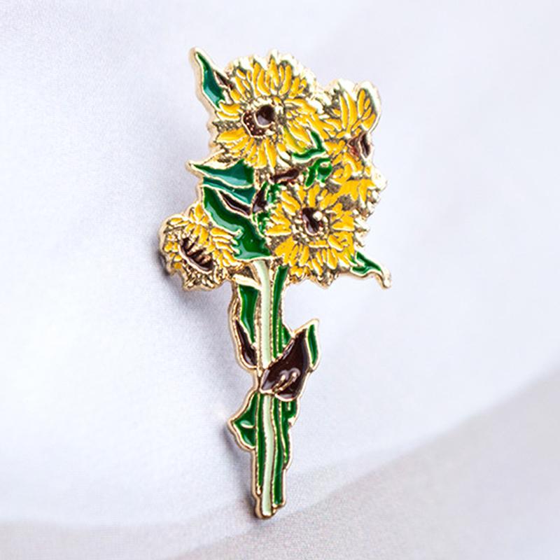 

Blucome, милая брошь с лавандовым подсолнухом для женщин, милый свитер для девочек, пальто, шпильки для хиджаба, подарок на Новый год коричневый