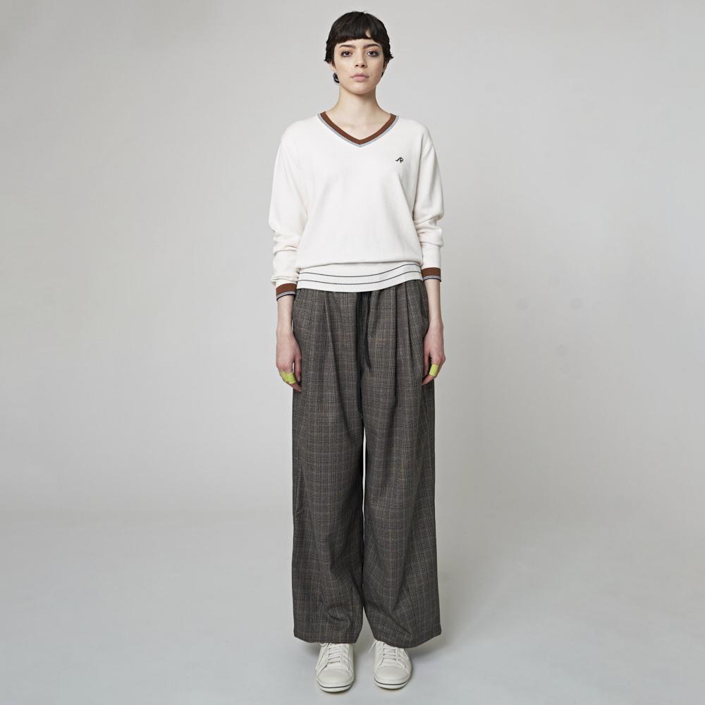 As Platform Aw32Kp01 Colorline V-Neck Knit Top_Ivory S-M