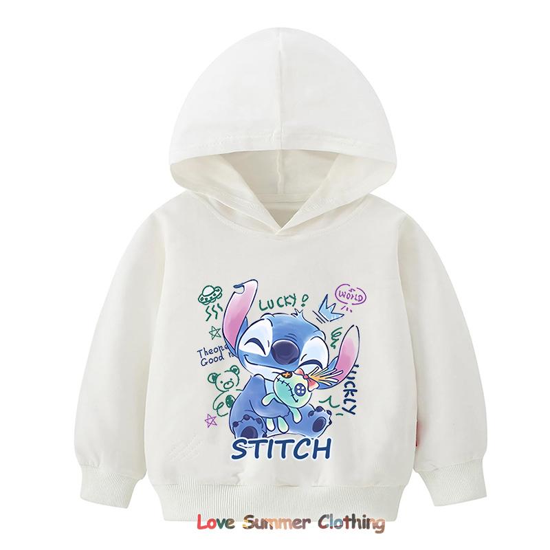 

Stitch Girls Hoodie Tracksuit Boys Character Hoodie Pants HD Angel Print Autumn Kids Hoodie Set Sibling set hoodie boy girl Hoodie Set Polyester 140