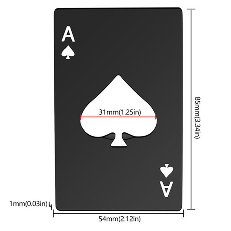 Creative Poker Card Shaped Beer Opener Stainless Steel Home Tool