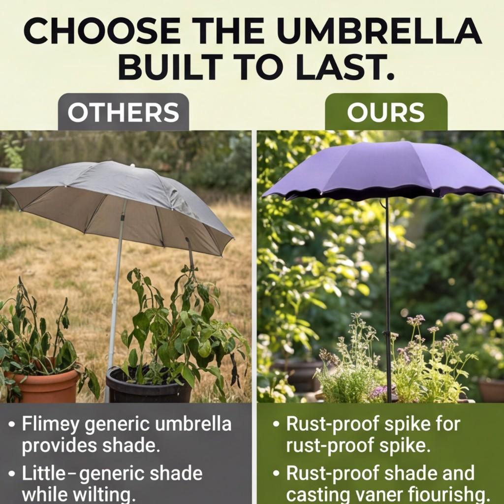 Outdoor Umbrella 125x95 Cm UV Sun Shade Umbrella with SPF 50+ Sun Block - Folding Travel Design for Patio Balcony Beach Picnic Backyard Park Act