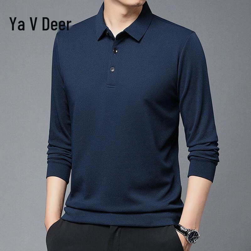 Yalu Men's Premium Cashmere Long Sleeve Polo Shirt
