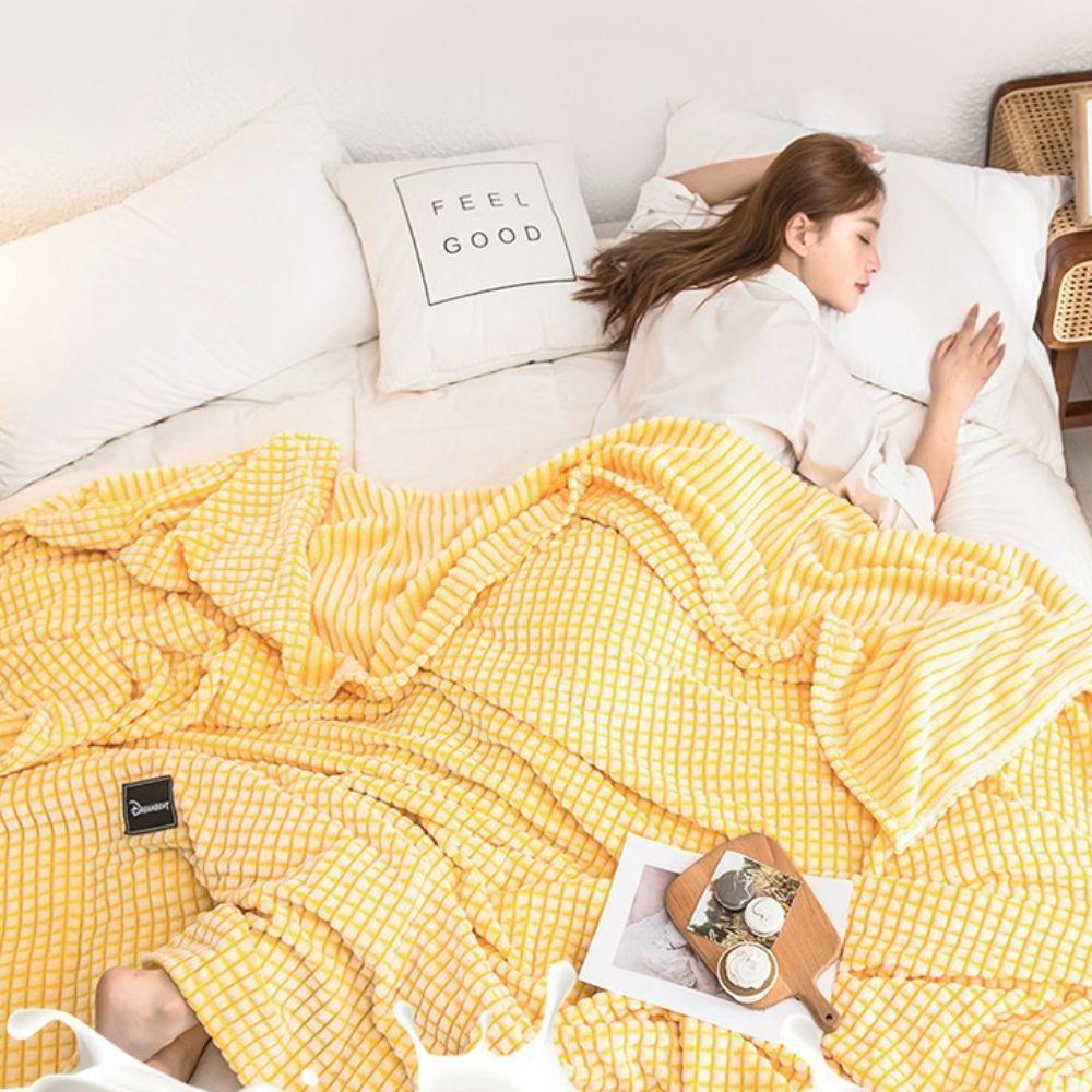 Solid Color Nap Blanket Breathable Sofa Blanket Bedding Textiles Cover Blanket  Dormitory