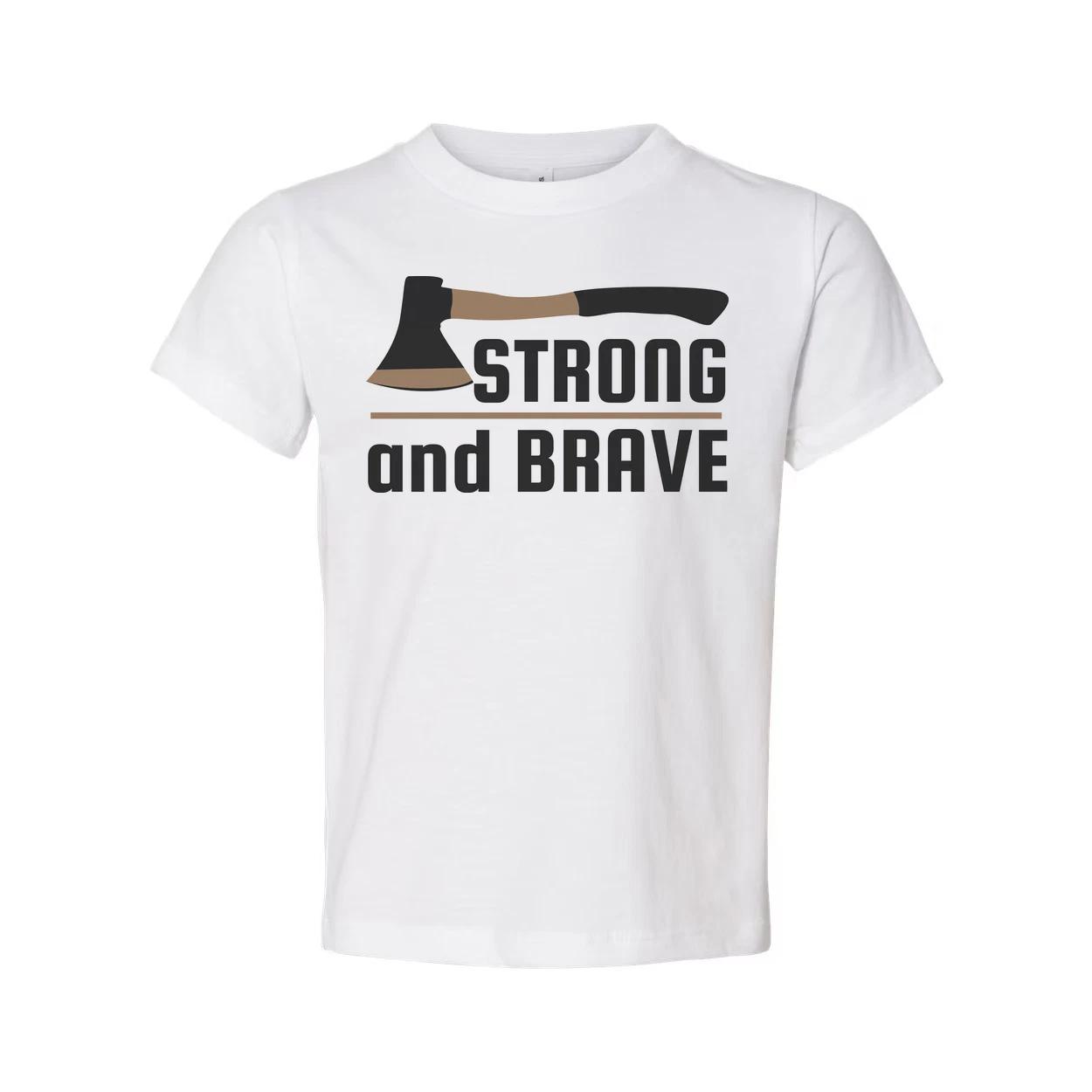 Strong and Brave Outdoor Axe Graphic T Shirt for Unisex Outdoor Enthusiasts and L