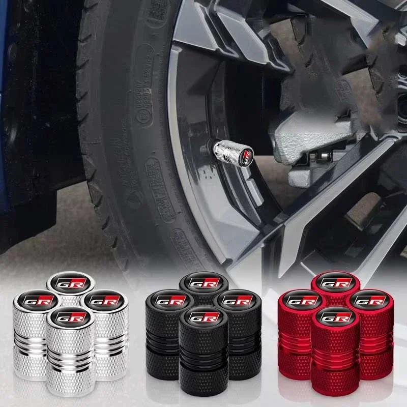 For Toyota ad114Pcs Car Valve Caps for Toyota GR Sport Yaris Rav4 Avensis Auris Camry Sequoia C-hr Wheel Tires Air Tyre Stem Protective Covers