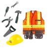 7Pcs Construction Worker Costumes for Boys,Toddler Dress Up Clothes,Kids Builder Career Outfit,Pretend Role Play Toy Set