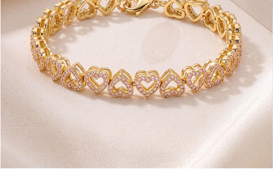 European & American Rhinestone Heart Luxury Bracelet - Girls' High-End Fashion Jewelry