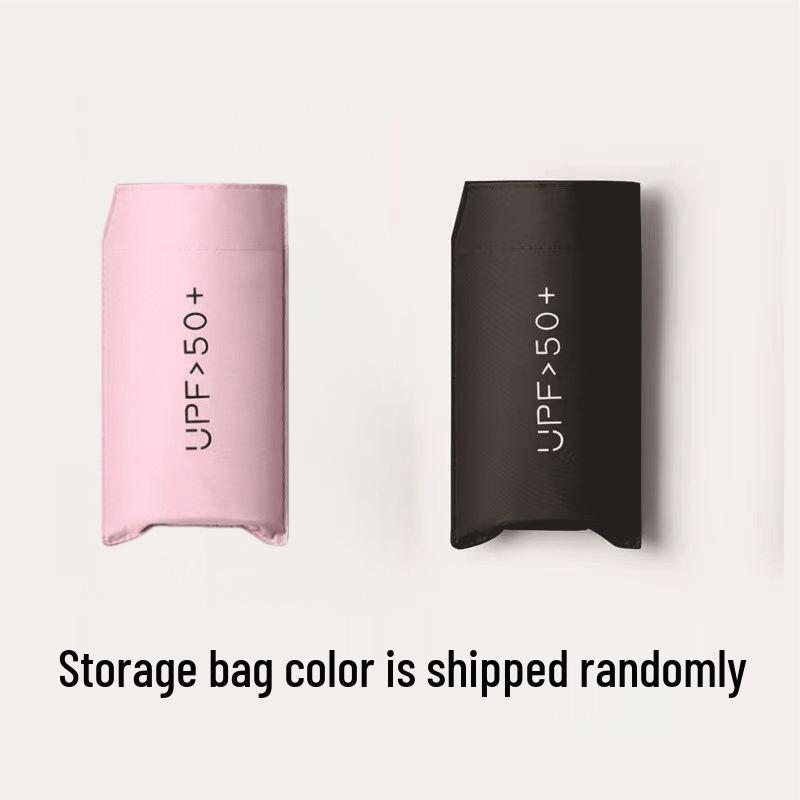 14cm Ultra-light Portable Black Rubber Sun & Rain Protection Folding Umbrella