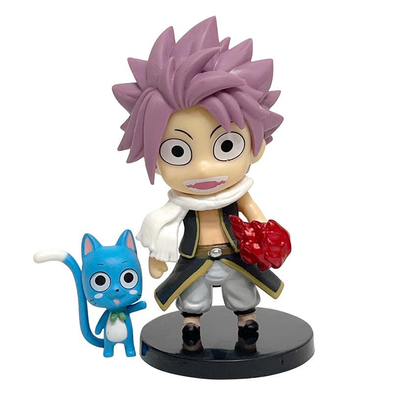 4pcs Set FAIRY TAIL Action Figure 10cm Lucy Natsu Dragion Gurei Soruju Gray Surge Cana Alberona PVC Model Anime Desk Decor