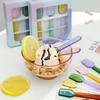 Creative Color Dessert Glass Small Spoon High Temperature Cute Oatmeal Yogurt Round Spoon Coffee Mixing Spoon
