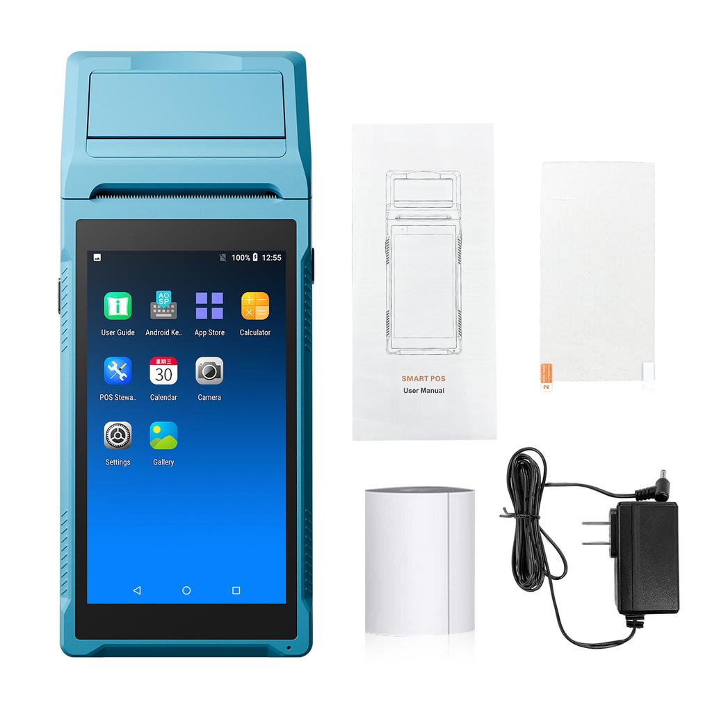 For Android 11.0 PDA Handheld POS Terminal 2D Barcode Scanner Data Collector 4G WiFi BT Mobile with 58mm Thermal