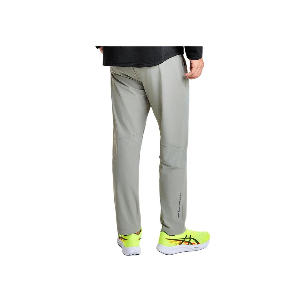Asics Mens Outdoor Series Quick-Dry Breathable Lace-Up Comfortable Running Knitted Sports Pants Men Bottoms Gray 2031E857-020