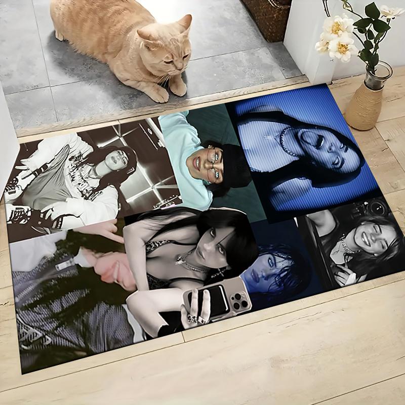 Music Video Montage Carpet Rug Soft Washable Anti Slip Home Living Room Sofa Mats Personalized Christmas Rug