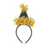 2026 New Year Headband with Number Logo Black Golden Sequin Design Streamer Decorated Hair Hoop Team Unity Prop