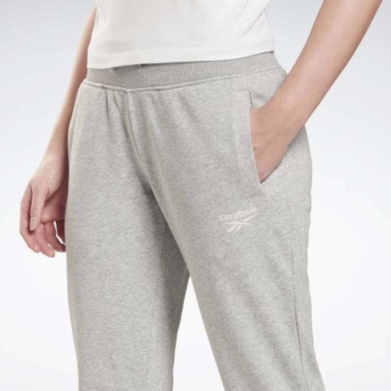 Reebok Pants Casual Elastic Drawstring Cropped Pants Women bottoms Light-Gray GV5527