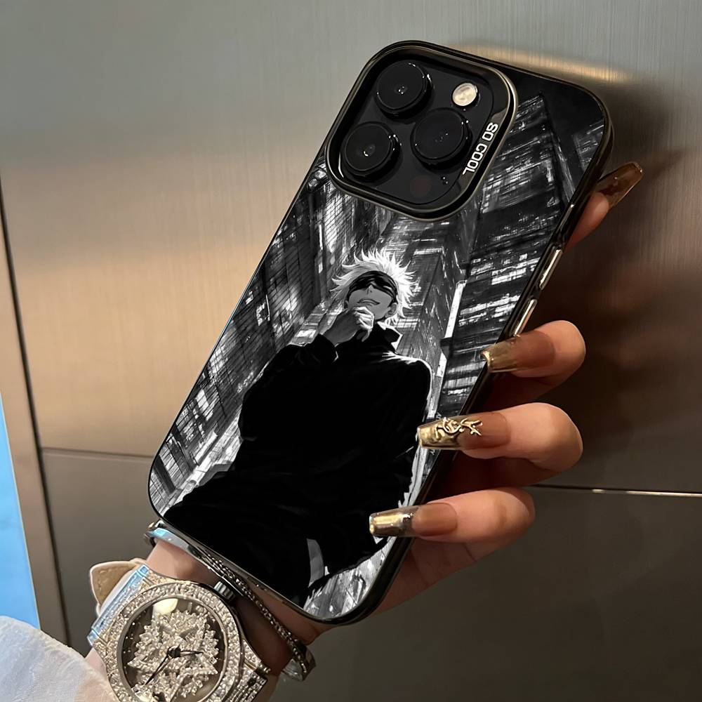 Popular-Anime--Jujutsu -Kaisen Phone Case For iPhone 17,16,15,14,13,12,11 Plus Pro Max Colored Silver Phone Case