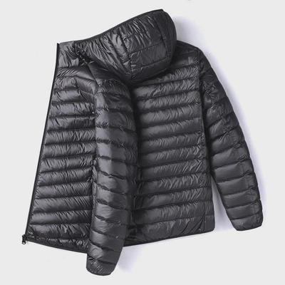 Chaqueta ligera con capucha de corte entallado para hombre, invierno 2023, de algodón, informal, cálida y portátil.