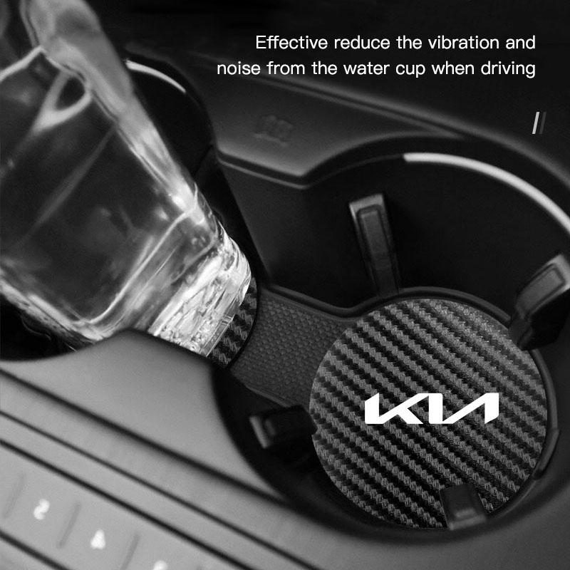 Car Interior Cup Holder Coaster Anti Slip Waterproof Pad Valve For KIA EV6 Stinger RIO Sorento Picanto Ceed Borrego Syros K4 K5 Zpjm80