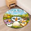Puffin Rock Tryckt Rund Matta Stolmatta Ytmatta Entré Dörrmattor, för Kontorsstol Vardagsrum Sovrum Kök.