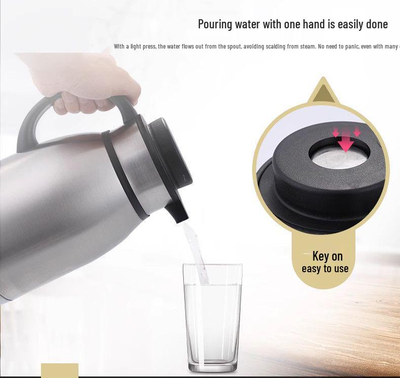 Stainless Steel Insulated Kettle - 24-Hour Vacuum Flask, Large Capacity Household Thermos