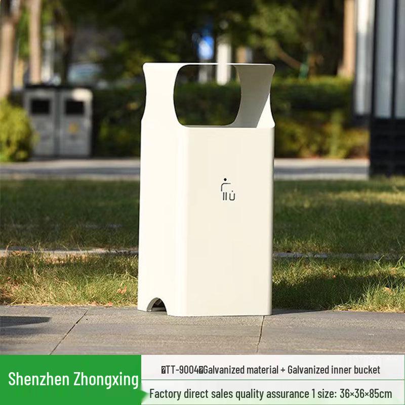 Stainless Steel Outdoor Trash Can: Large Sanitation Bin for Fruit Peels and Waste
