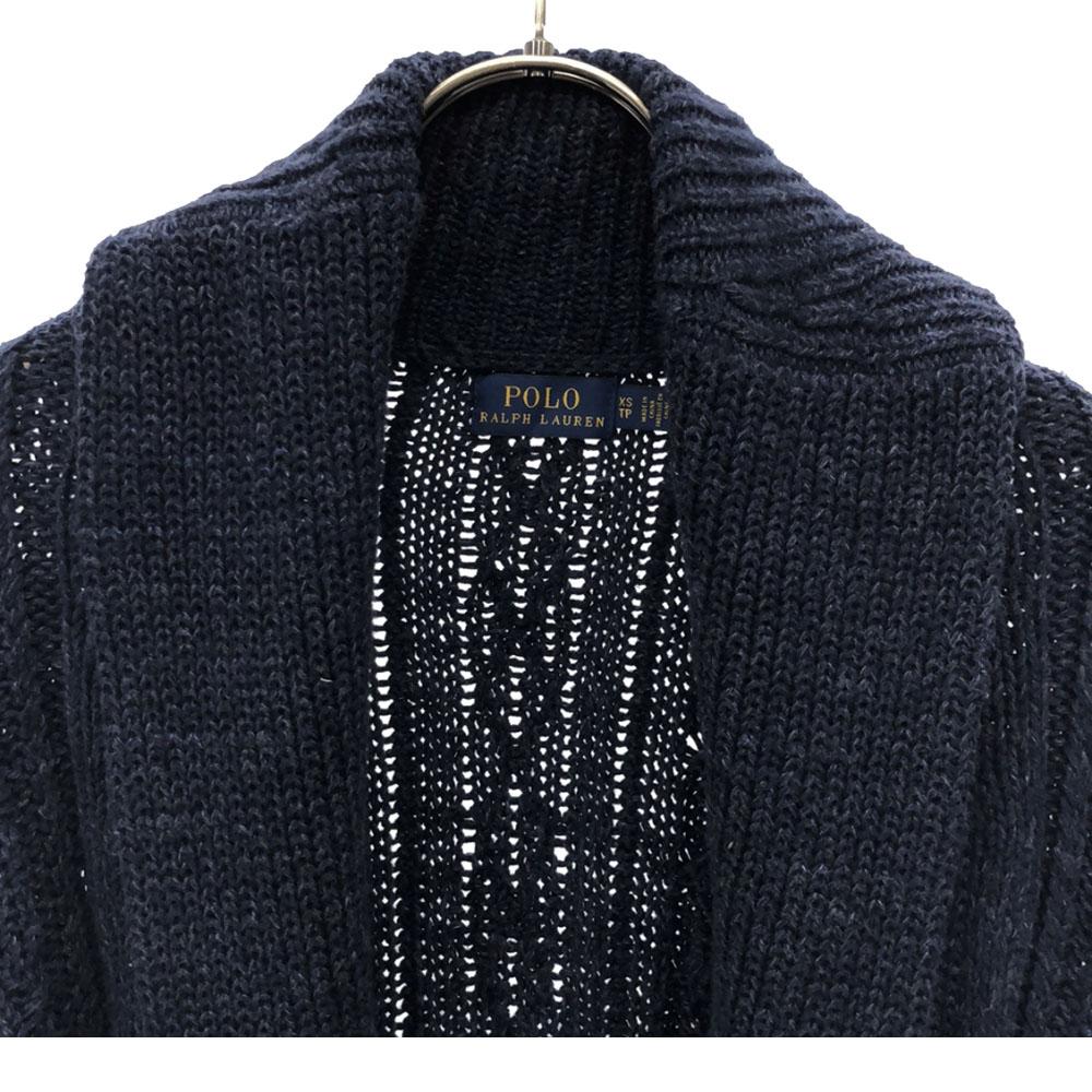 POLO RALPH LAUREN Long sleeve Shawl collar knit cardigan XS Navy Men's Used