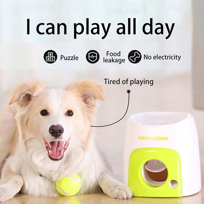 Pet Ball Leakage of Food Toy Dog Tennis Food Reward Machine Interactive Treatment Slow Feeder Toy Suitable for Cats and Dogs