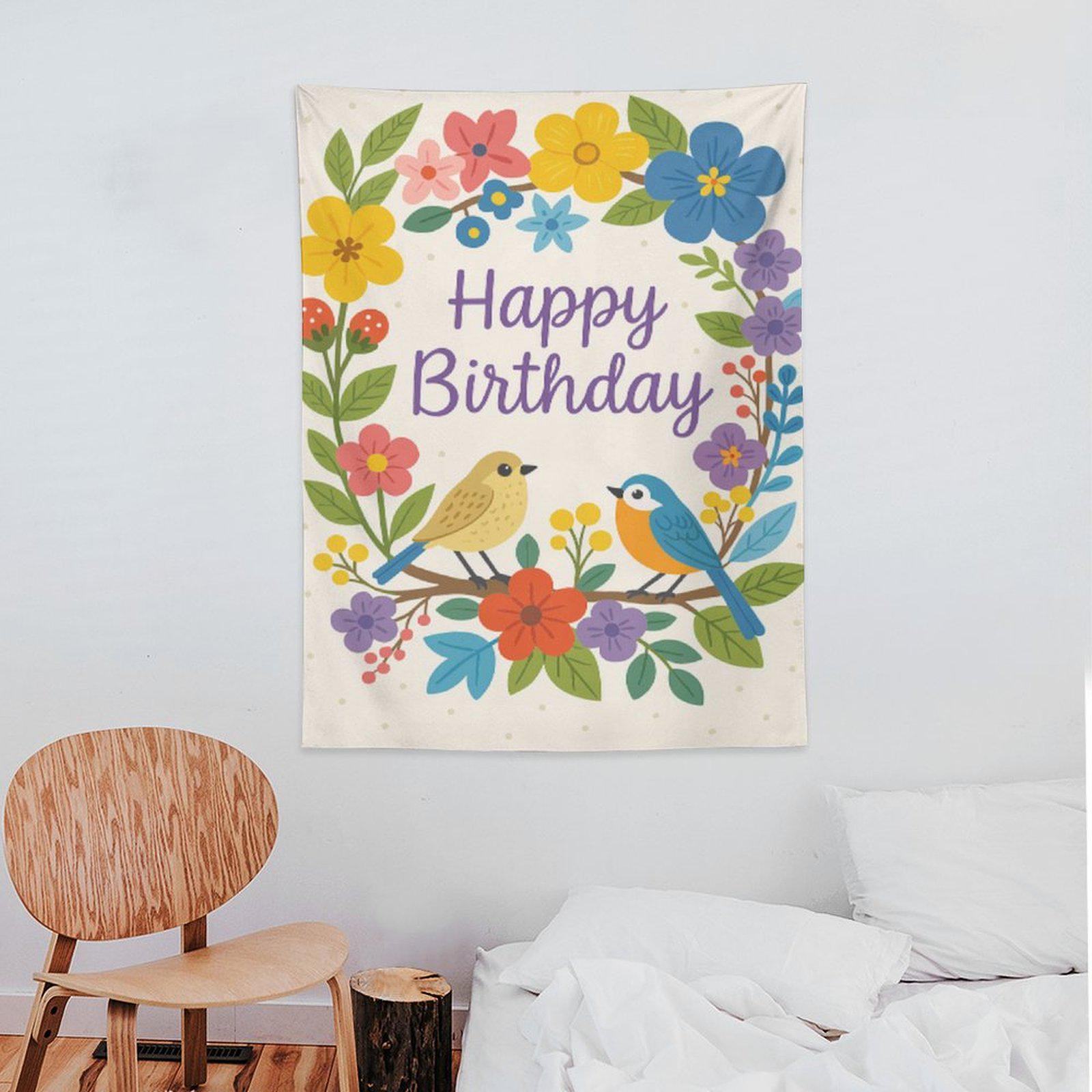 

INS Style Birthday Photo Background Tapestry for Children - Cartoon Design for Bedroom Decoration 30x40 inch